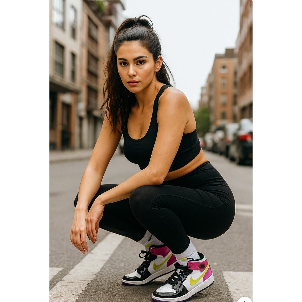 Nike Air Jordan 1 Mid Top SE Cyber Active Fuchsia 2020 5.5Y / womens 7 Athletic - Picture 2 of 14